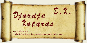 Đorđe Kotaraš vizit kartica